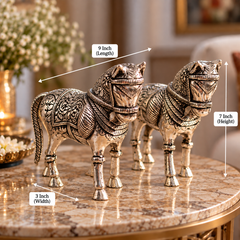 Ashwa Silver Horse Showpiece (Set of 2)