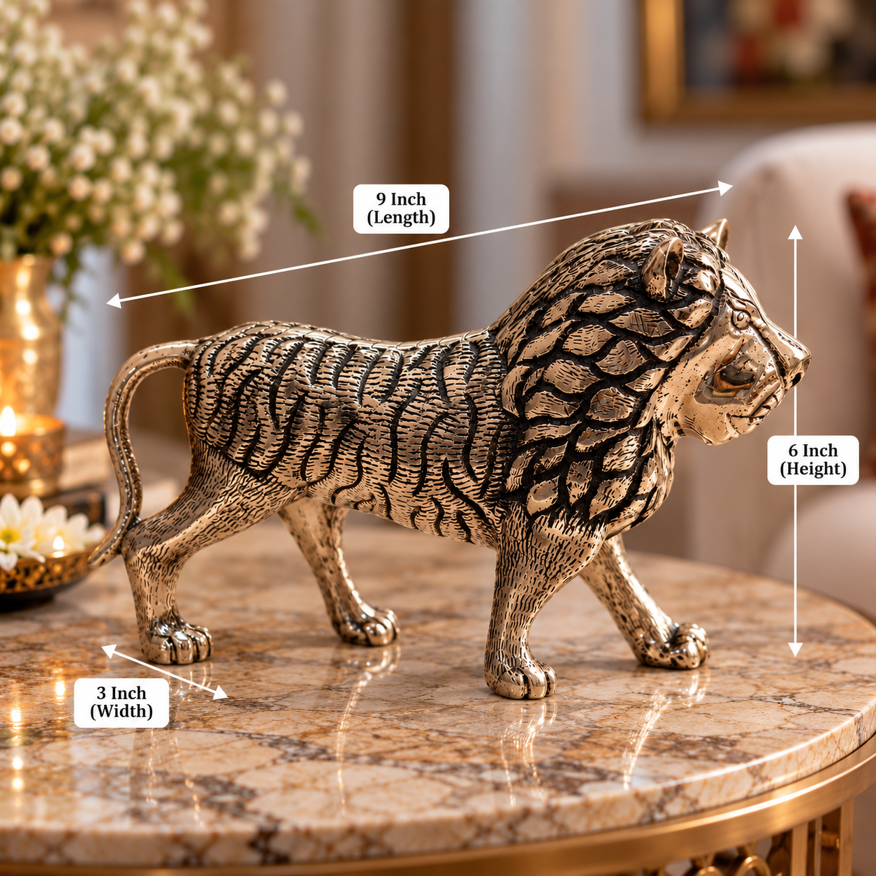 Simha Silver Set of 2 Showpieces