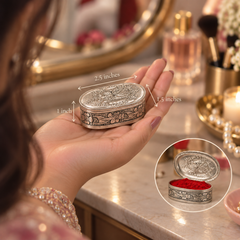 Silver Oval Sindoor Dani (SINGLE PIECE)