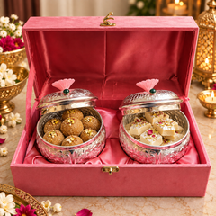 Pushp Silver Bowl Set of 2 with Gift Box