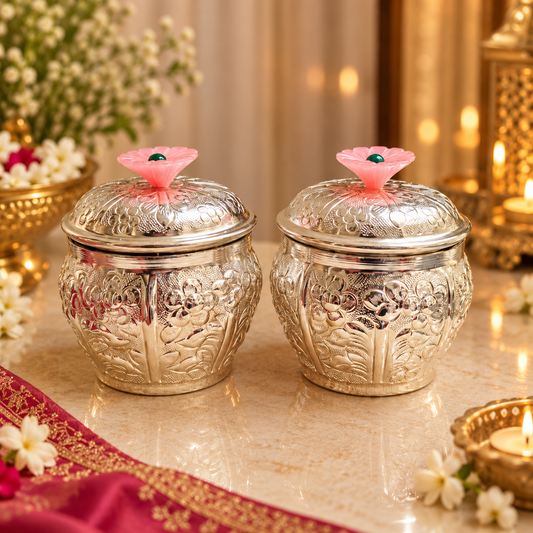 Pushp Silver Bowl Set of 2 with Gift Box