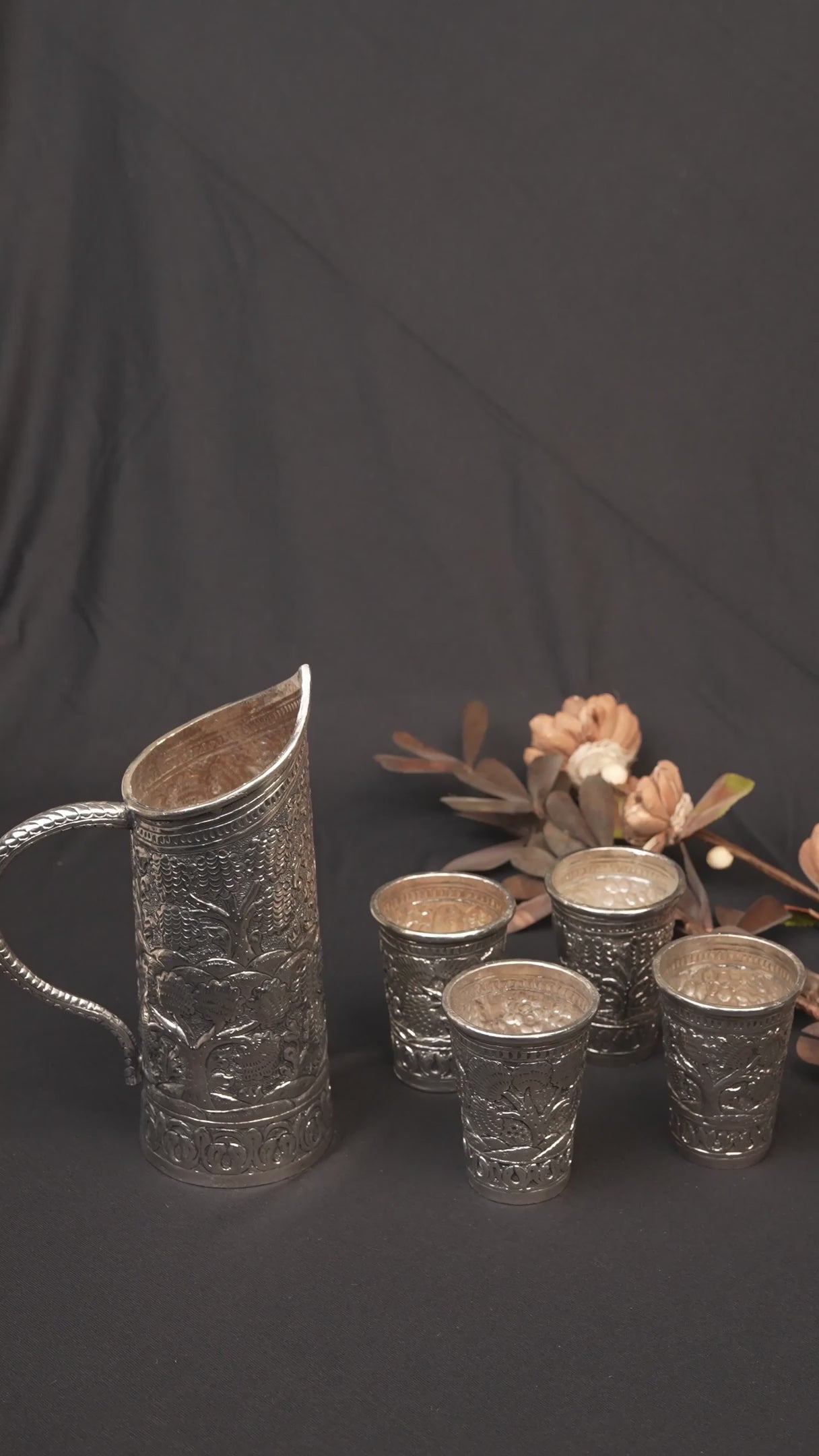 REGAL ENGRAVED JUG SET (1 JUG + 4 GLASSES)