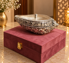 Shubh Shankh Silver Decorative Showpiece with Gift Box