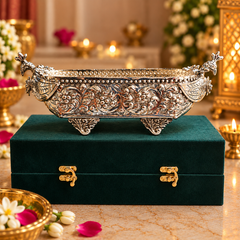 Pushp Bel Silver Urli with Gift Box
